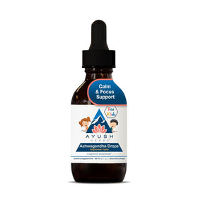 Gouttes d'Ashwagandha Ayush Herbs flacon avant avec étiquette