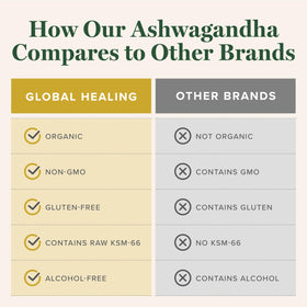 Gouttes d'Ashwagandha Bio KSM-66 Global Healing Center, goutte à goutte