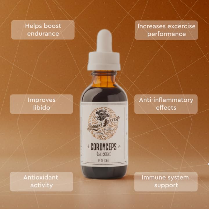 Gouttes d'extrait de champignon cordyceps bio Hodgins Harvest