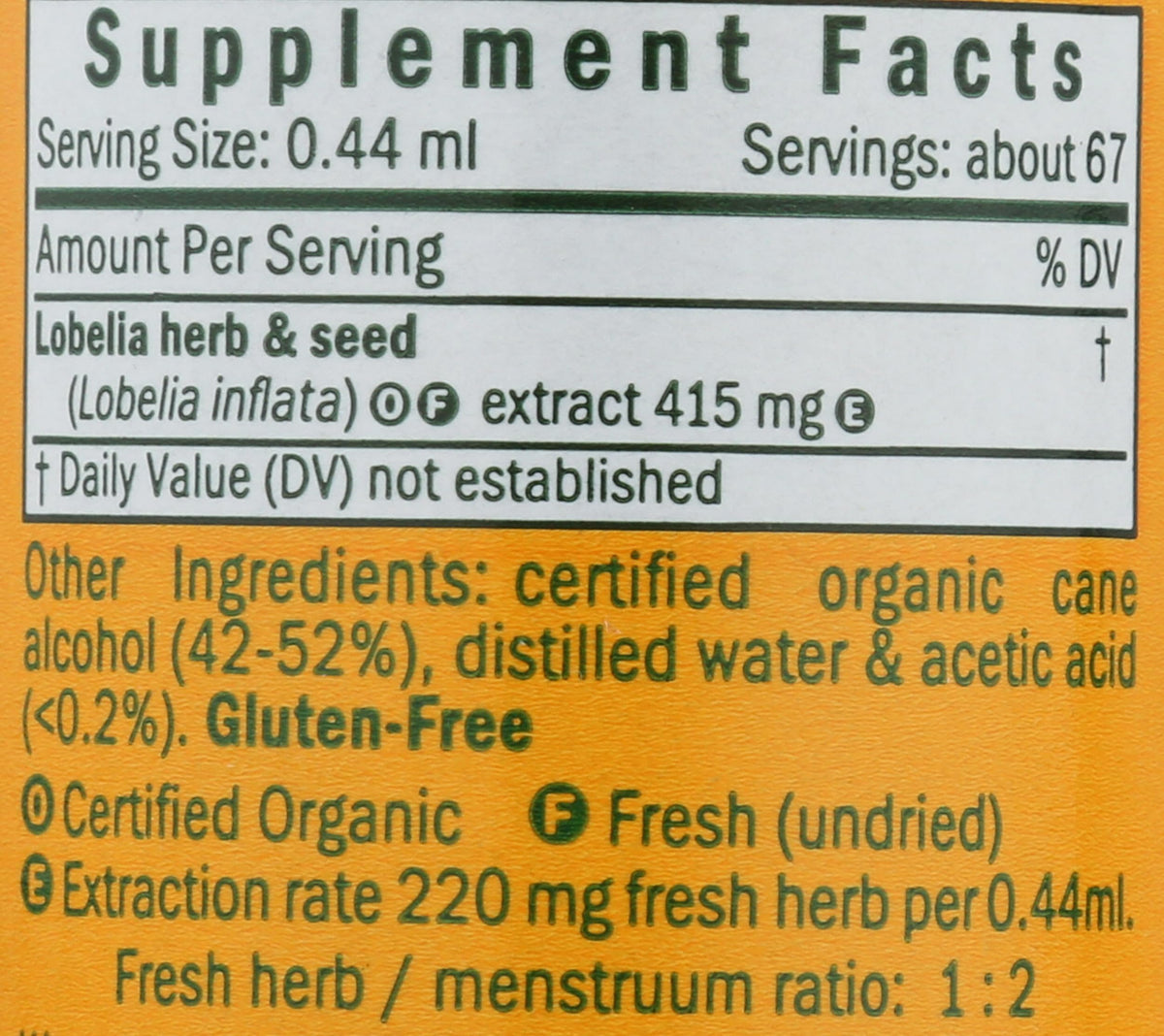 Gouttes d'extrait de Lobélie Herb Pharm avec pipette