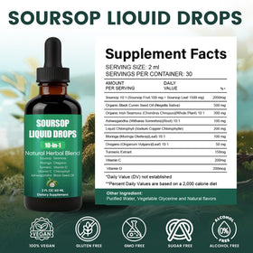 Gouttes d'extrait Soursop dans un cadre naturel