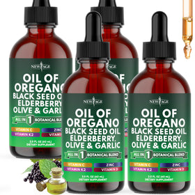 Gouttes d'Huile d'Origan NEW AGE 240 ml avec étiquette visible