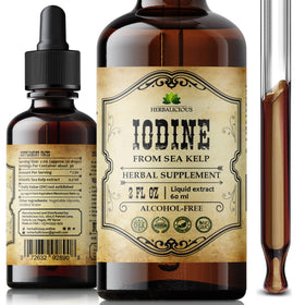 Gouttes d'Iode HERBALICIOUS 60 ml vue avant avec étiquette