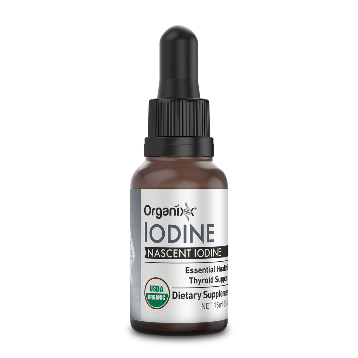 Gouttes d'iode nascent bio Organixx 15 ml vue avant