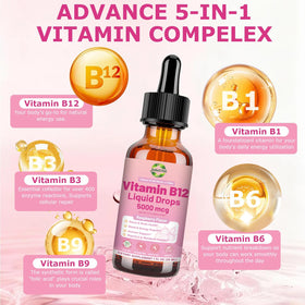Gouttes de B12 liquide JUIWEFKK sur une cuillère