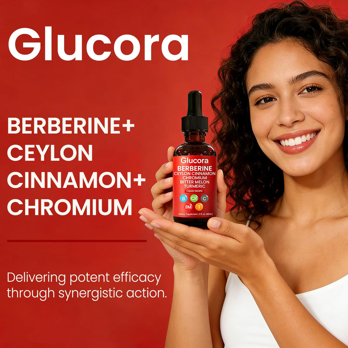Gouttes de Berbérine de Glucora avec pipette à côté