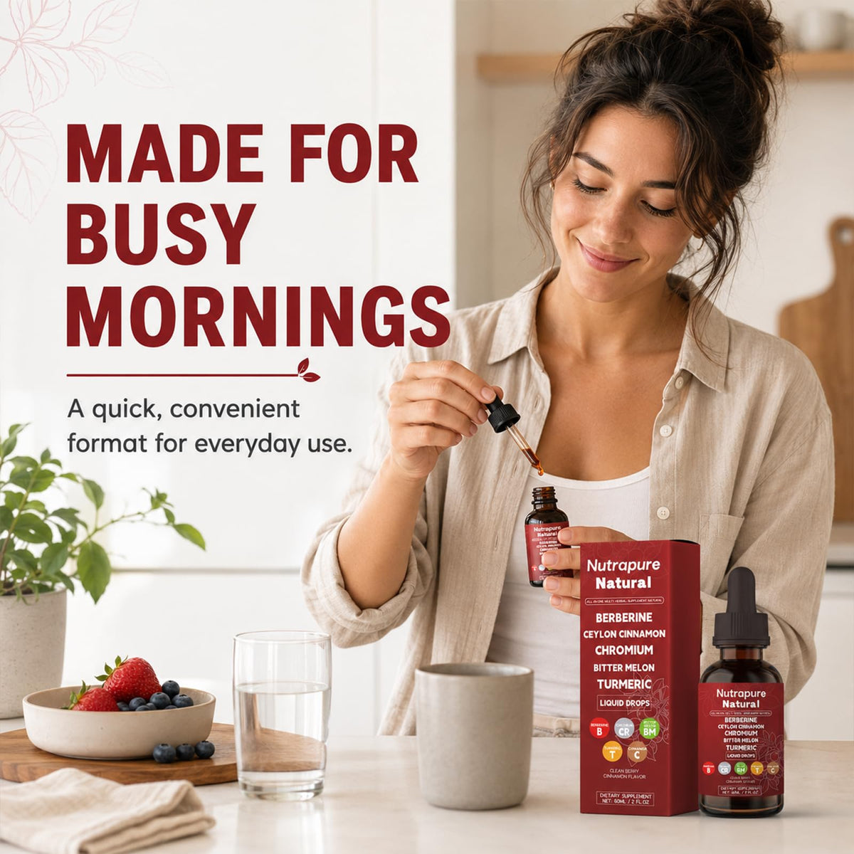 Gouttes de Berbérine Nutrapure avec compte-gouttes