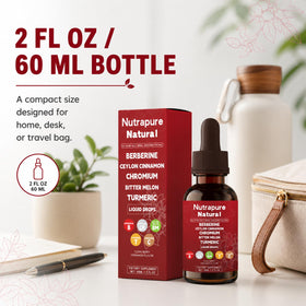 Gouttes de Berbérine Nutrapure sur un fond naturel