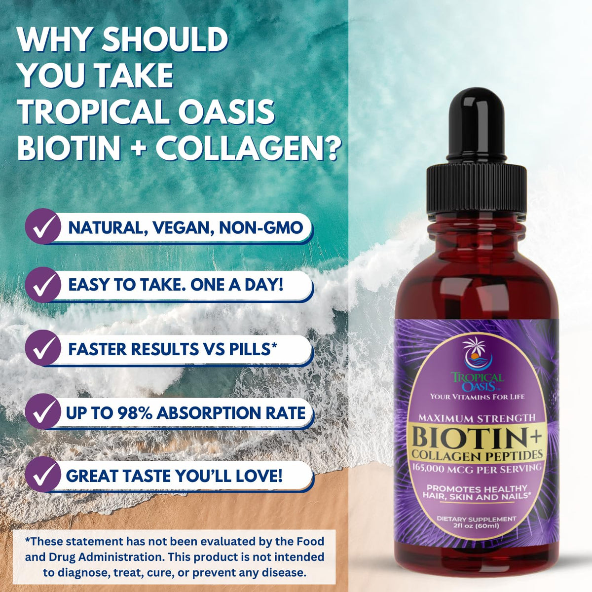 Gouttes de Biotine et Collagène Tropical Oasis packaging