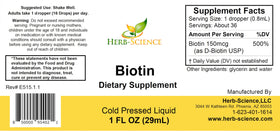 Gouttes de biotine liquide Herb-Science dans une cuillère