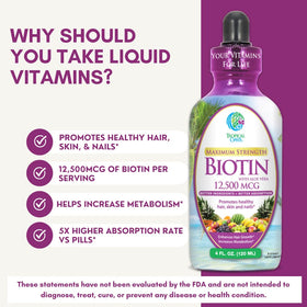 Gouttes de biotine liquide Tropical Oasis avec d'autres compléments