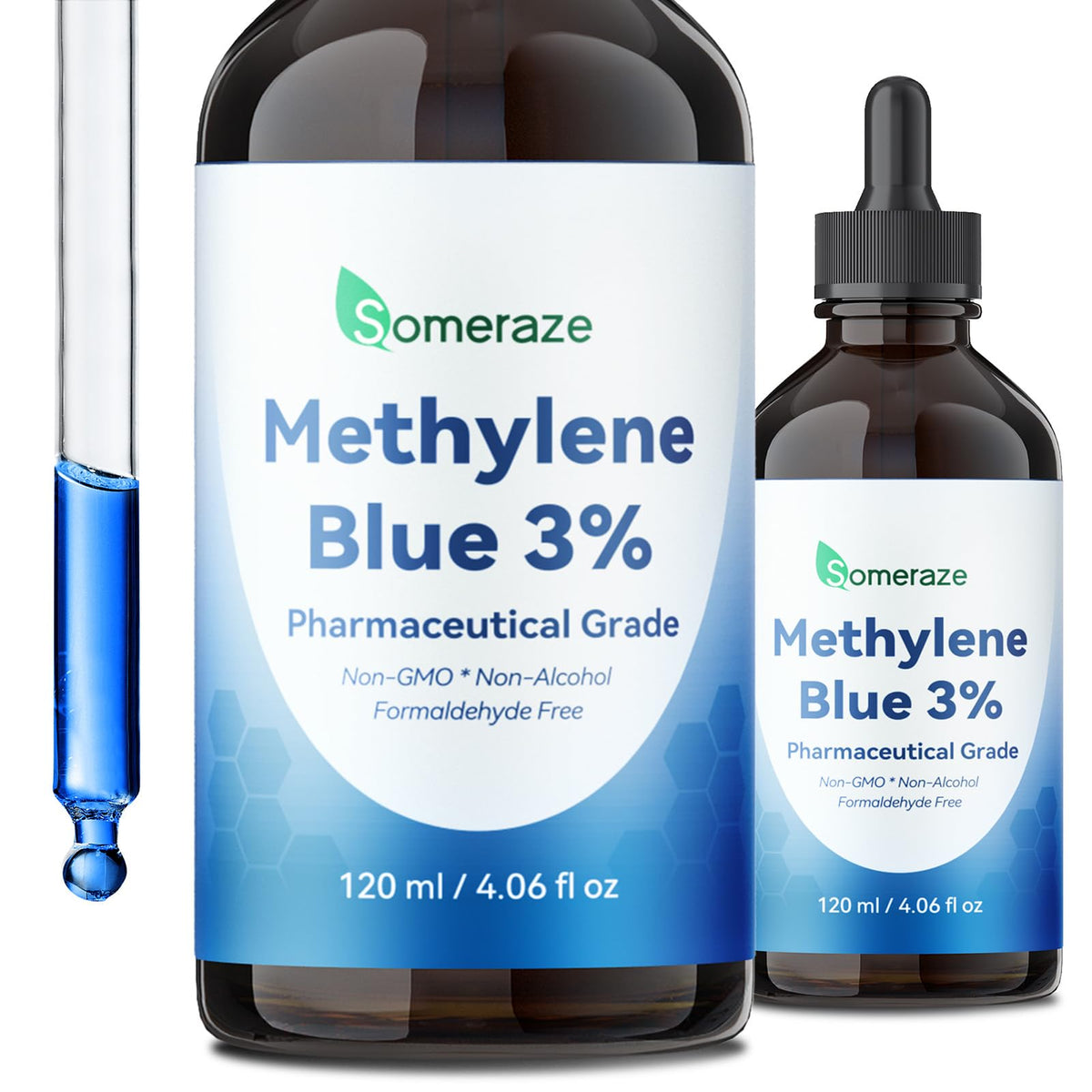 Gouttes de bleu de méthylène Someraze 120 mL vue de face