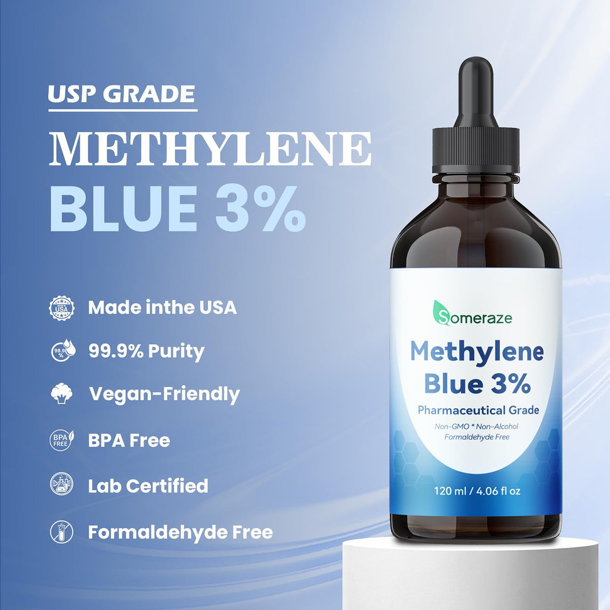 Gouttes de bleu de méthylène Someraze en utilisation