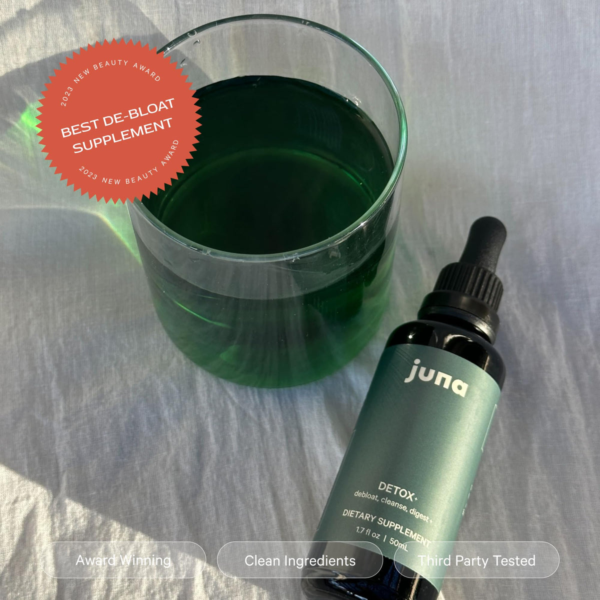 Gouttes de chlorophylle Juna dans un environnement de spa