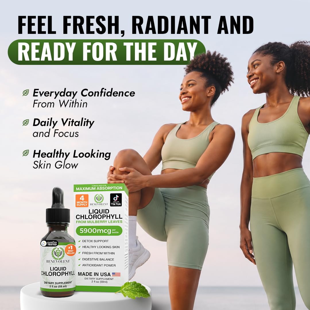 Gouttes de chlorophylle liquide Benevolent avec ingrédients naturels