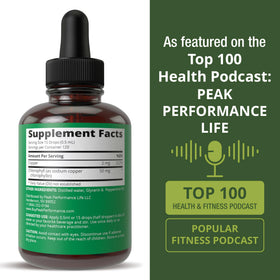 Gouttes de chlorophylle liquide Peak Performance avec ingrédients