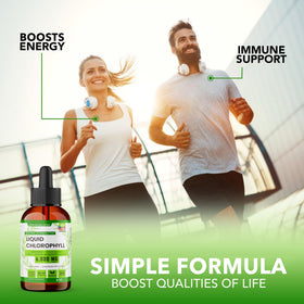 Gouttes de chlorophylle liquide Super Natural Goods sur un comptoir