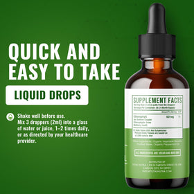 Gouttes de chlorophylle liquide Total Nutra 50mg sur une table en bois