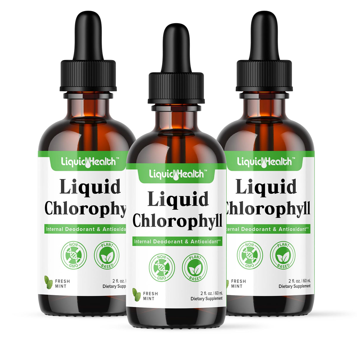 Gouttes de chlorophylle LIQUIDHEALTH bouteille vue de face