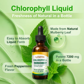 Gouttes de chlorophylle LOVITA avec compte-gouttes en verre