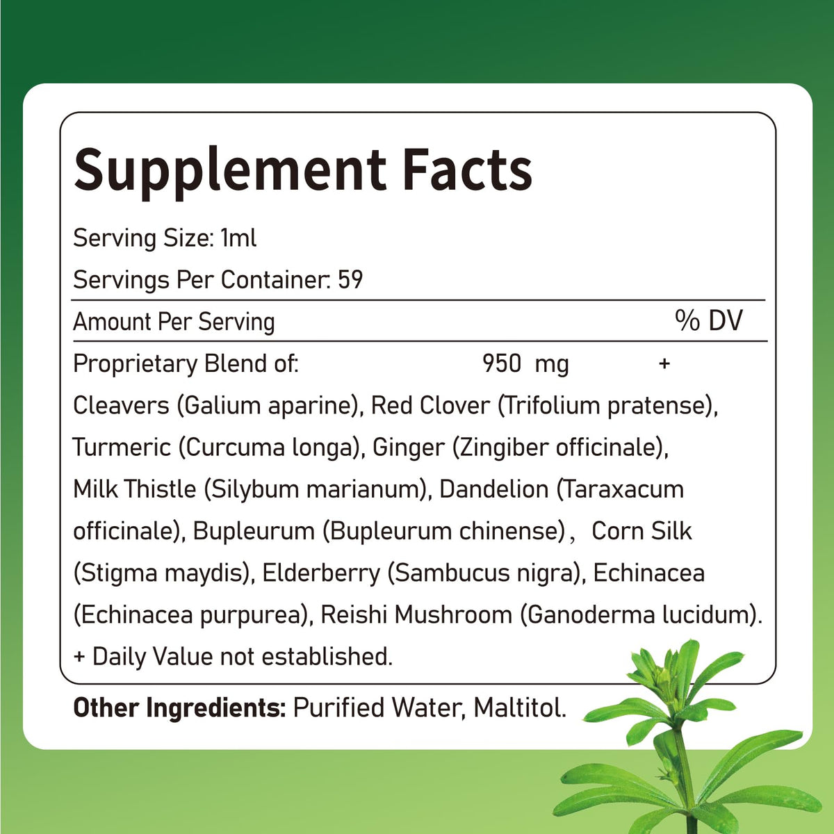 Gouttes de Cleavers ECOLINIA avec ingrédients naturels