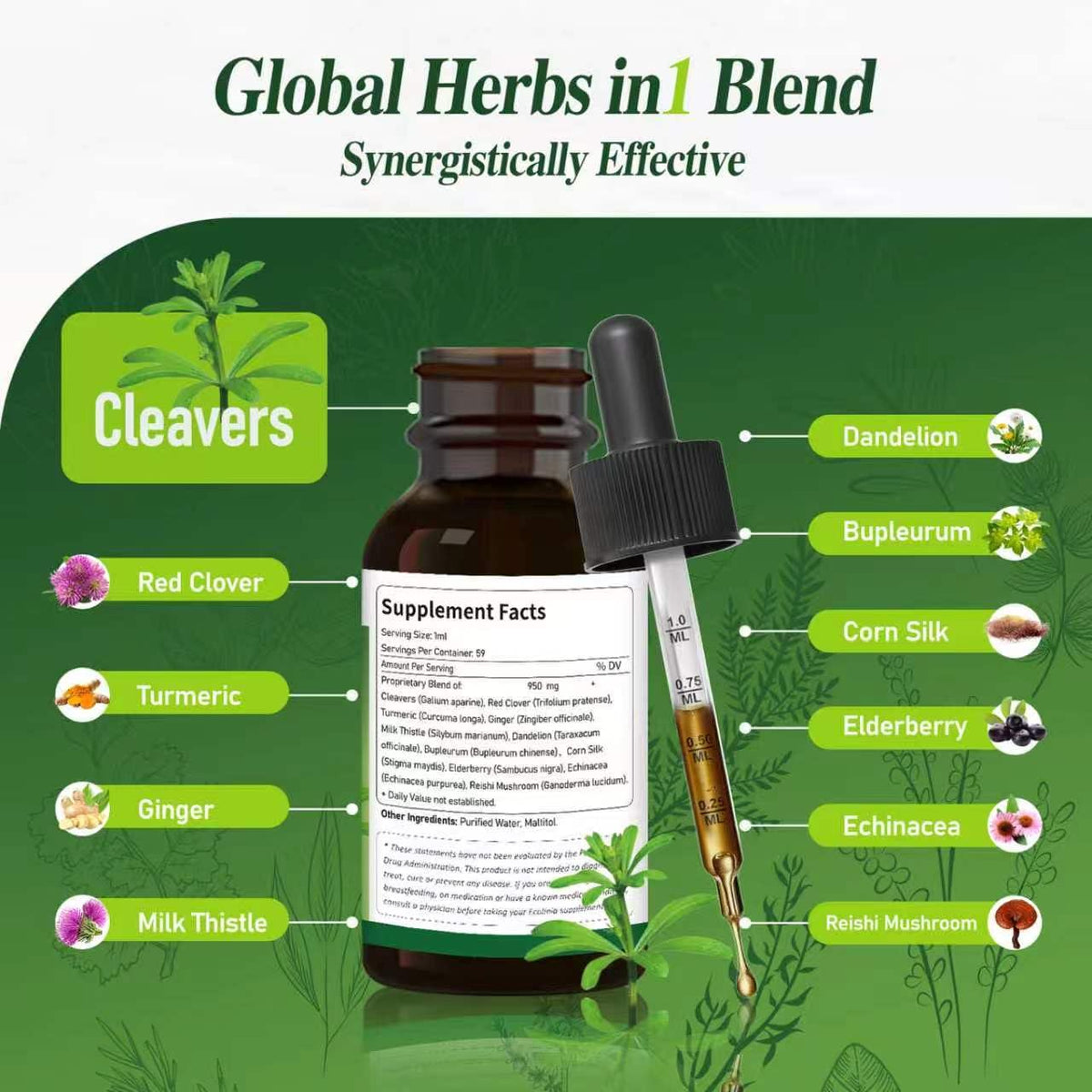 Gouttes de Cleavers ECOLINIA avec pipette