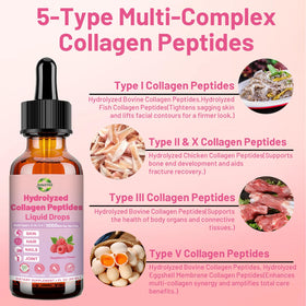 Gouttes de collagène liquide JUIWEFKK avec étiquette et bouchon