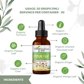 Gouttes de Complément Alimentaire Herbal Goodness dans un verre