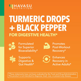 Gouttes de curcuma HAVASU NUTRITION sur une cuillère