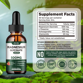 Gouttes de dilib Magnésium Glycinate avec des fruits frais