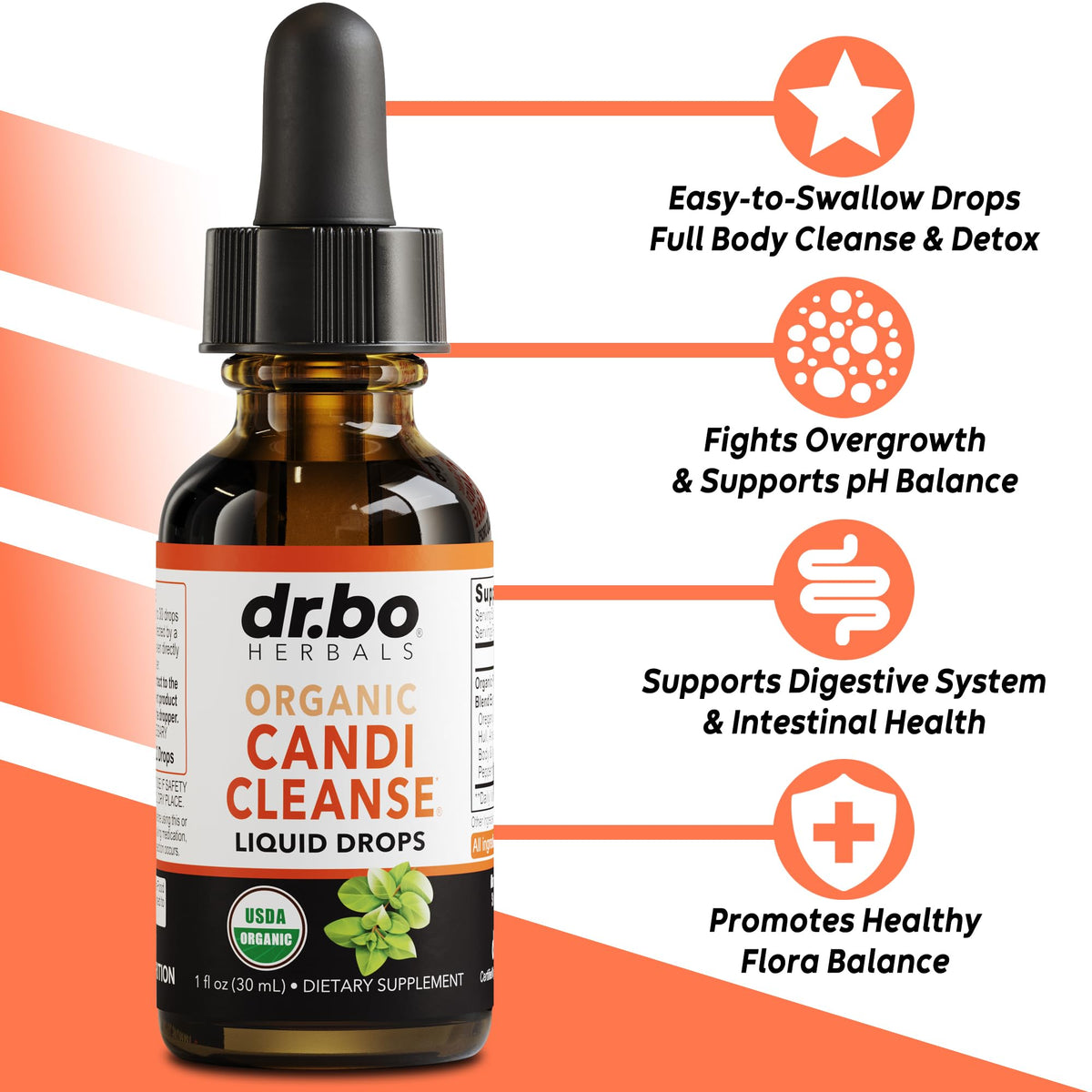 Gouttes de DR. BO Candi Cleanse sur une cuillère