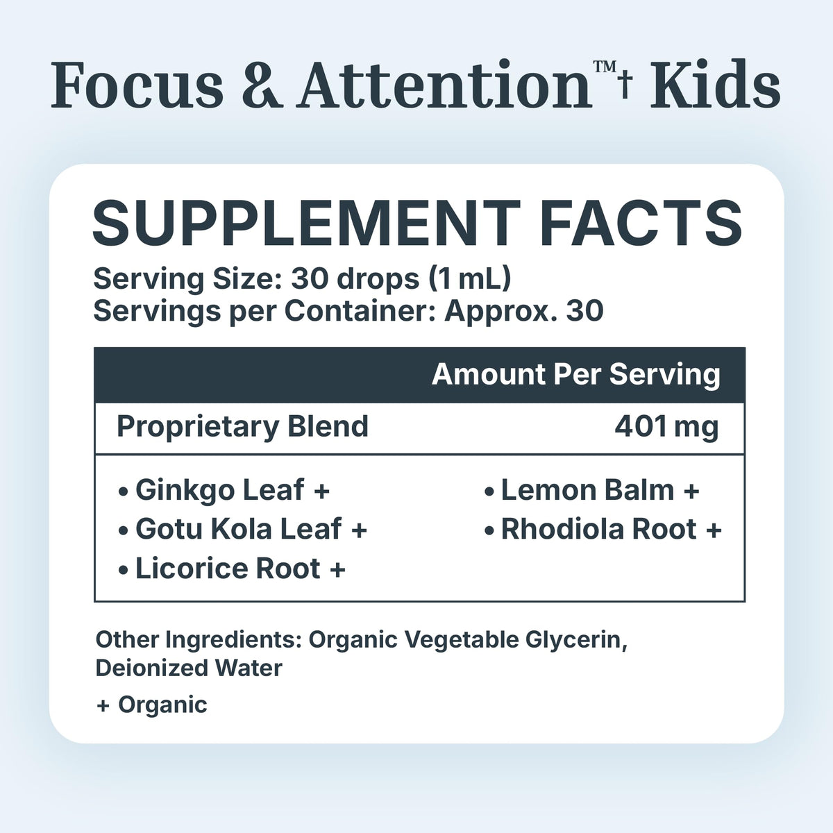 Gouttes de Dr. Green Mom Focus & Attention versées dans une cuillère