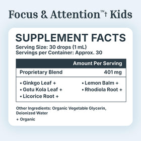 Gouttes de Dr. Green Mom Focus & Attention versées dans une cuillère