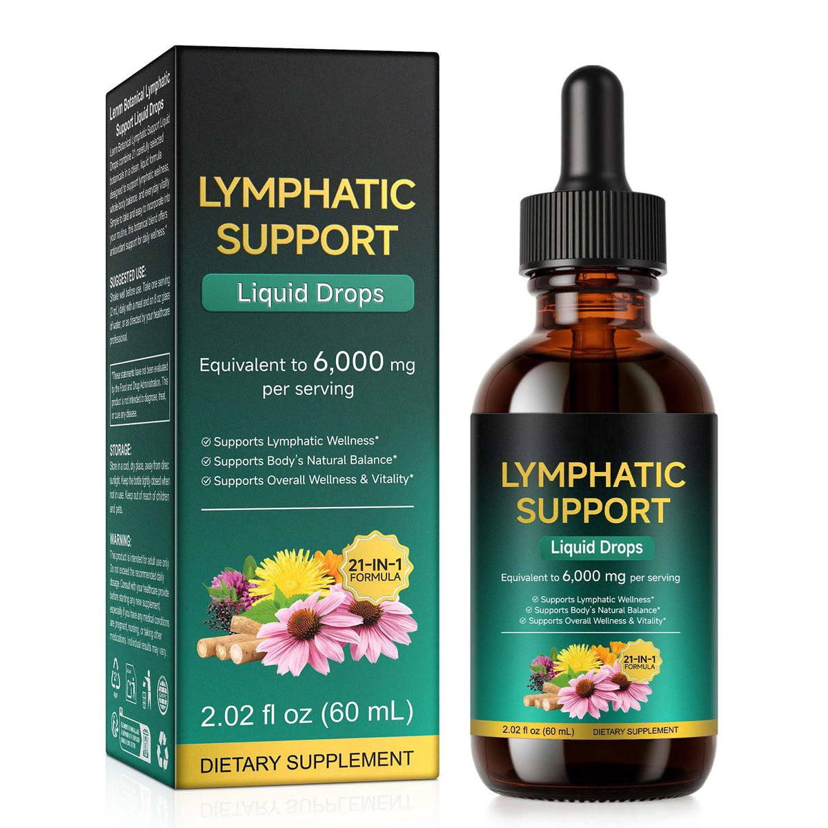Gouttes de drainage lymphatique AEBEFBAW 60ml vue avant
