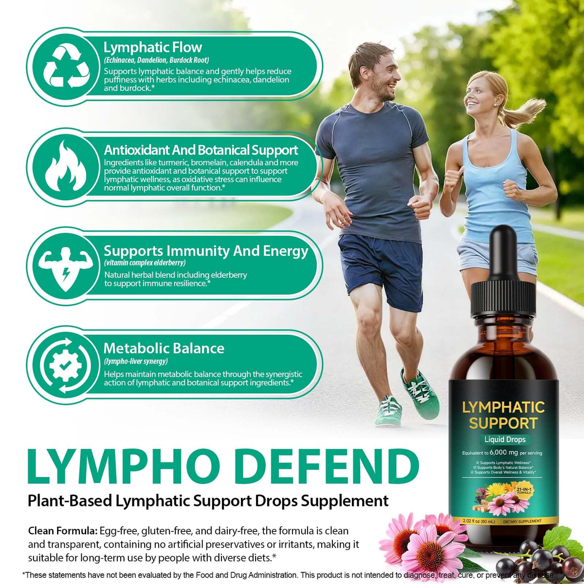 Gouttes de drainage lymphatique AEBEFBAW avec verre d'eau