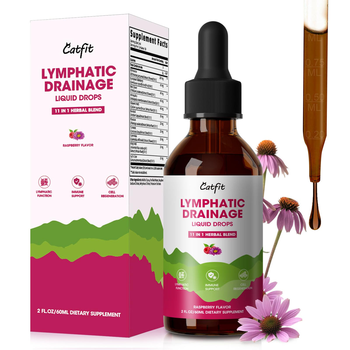 Gouttes de drainage lymphatique Catfit 60 ml vue avant