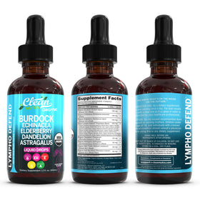 Gouttes de drainage lymphatique Clean Nutraceuticals sur une table