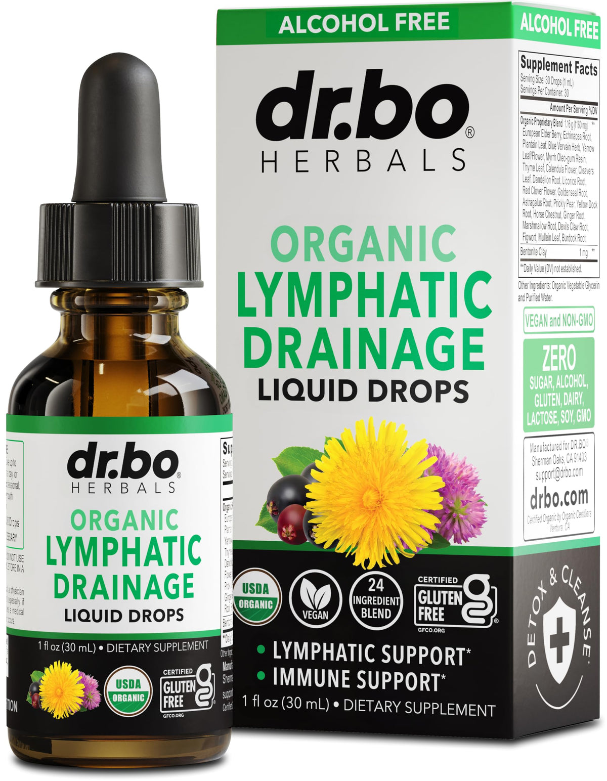 Gouttes de drainage lymphatique DR. BO 100g vue avant
