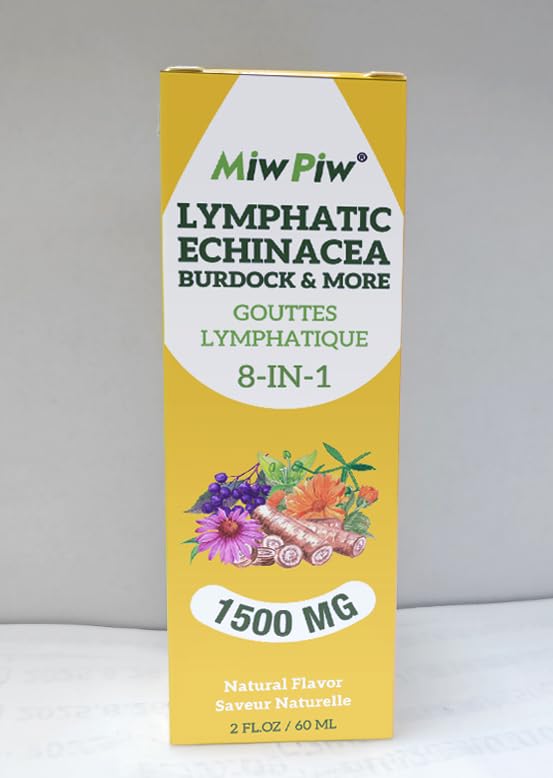 Gouttes de Drainage Lymphatique Miw Piw sur une table en bois