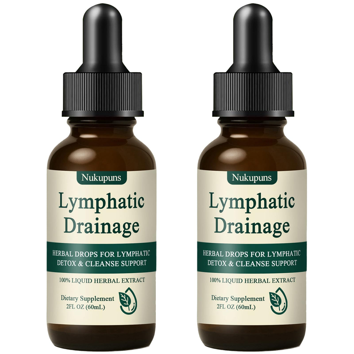 Gouttes de drainage lymphatique Nukupuns flacon avant vue