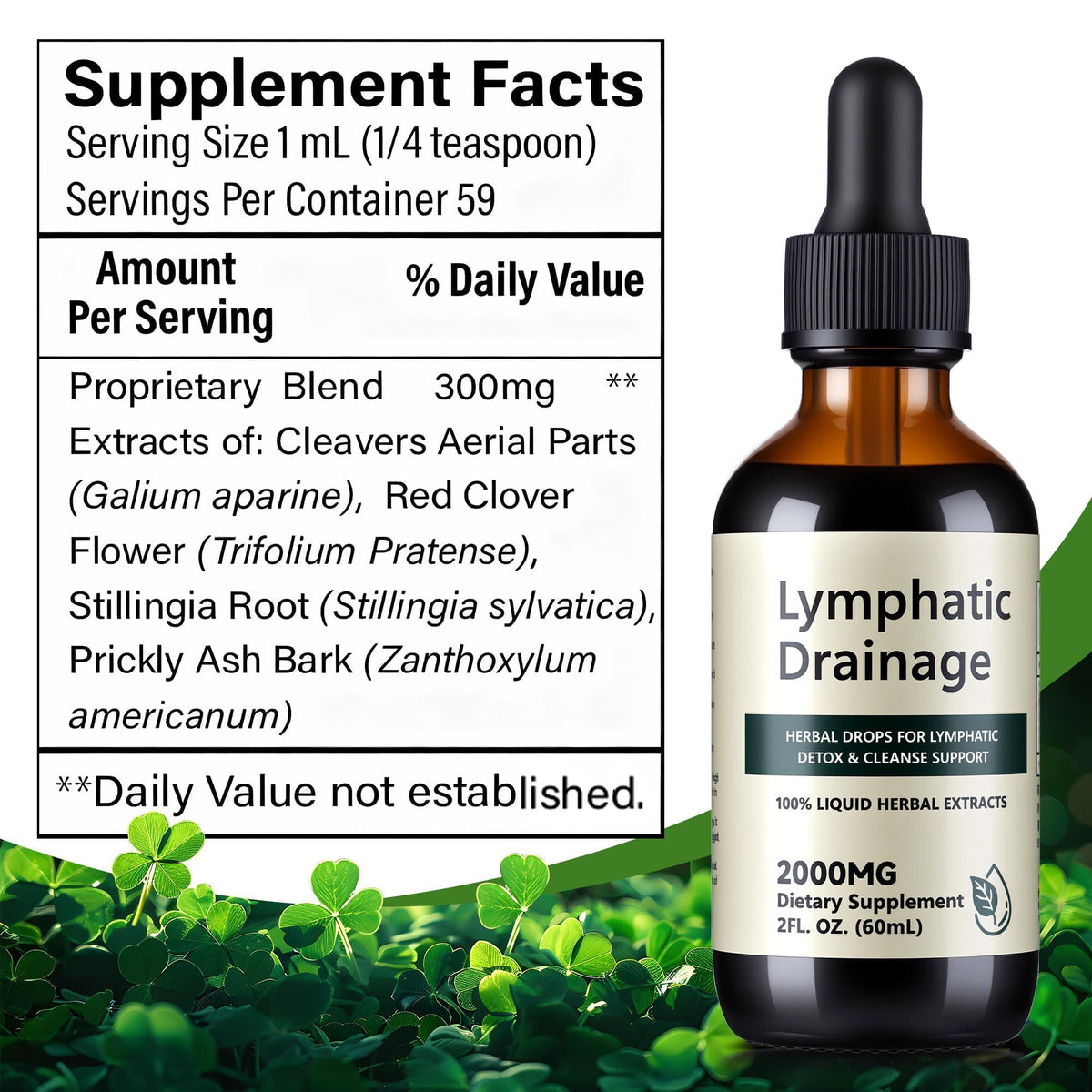 Gouttes de Drainage Lymphatique Wacipek sur un fond naturel