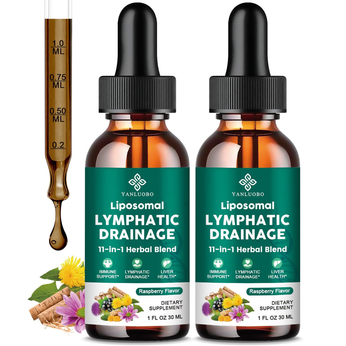 Gouttes de Drainage Lymphatique YANLUOBO 60 ml vue avant