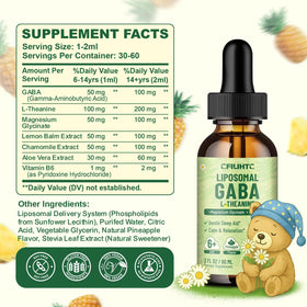 Gouttes de GABA Liposomal L-Théanine CFILIHTC ingrédients sur l'étiquette