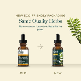 Gouttes de Gaia Herbs Suprême Noix de Black Walnut dans un verre