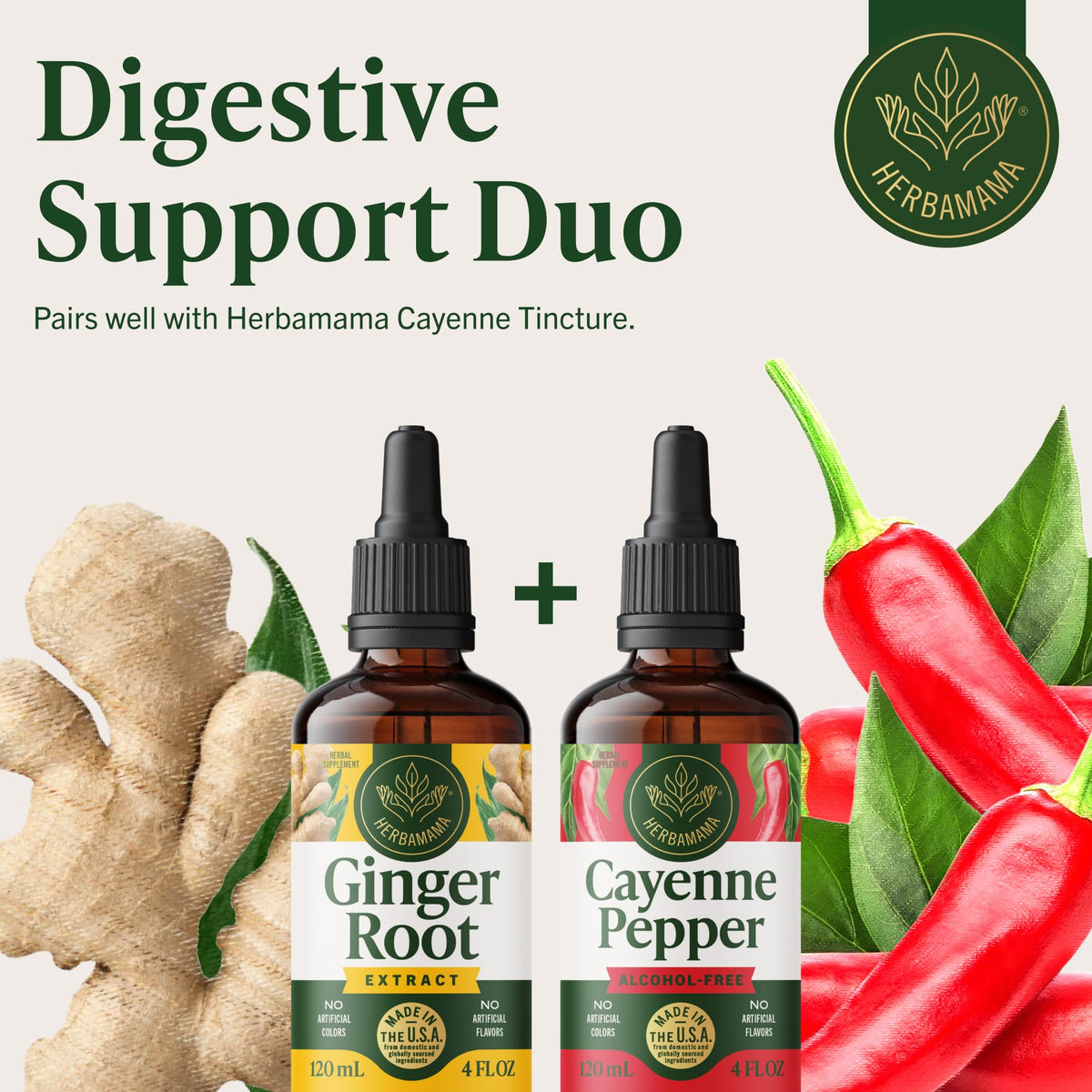 Gouttes de gingembre HERBAMAMA avec des ingrédients naturels