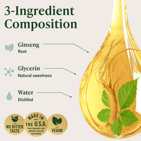 Gouttes de ginseng dans un verre d'eau
