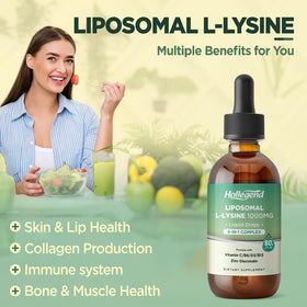 Gouttes de L-Lysine 1000MG HOLLEGEND versées dans une cuillère