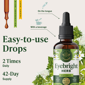 Gouttes de la teinture HERBAMAMA Eyebright sur une cuillère