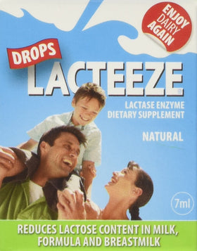 Gouttes de lactase Lacteeze 7 ml vue avant avec étiquette
