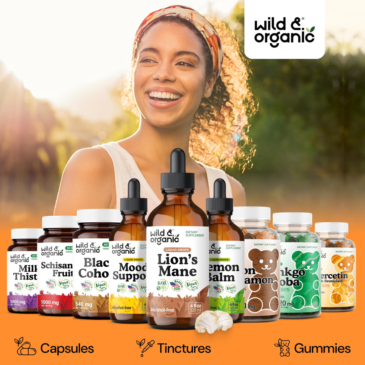 Gouttes de Lion's Mane Wild & Organic avec ingrédients naturels